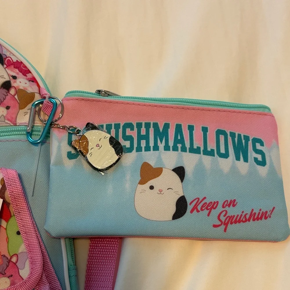 Squishmallows Pink and Blue Backpack Set